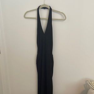 Nicole Miller black halter maxi dress